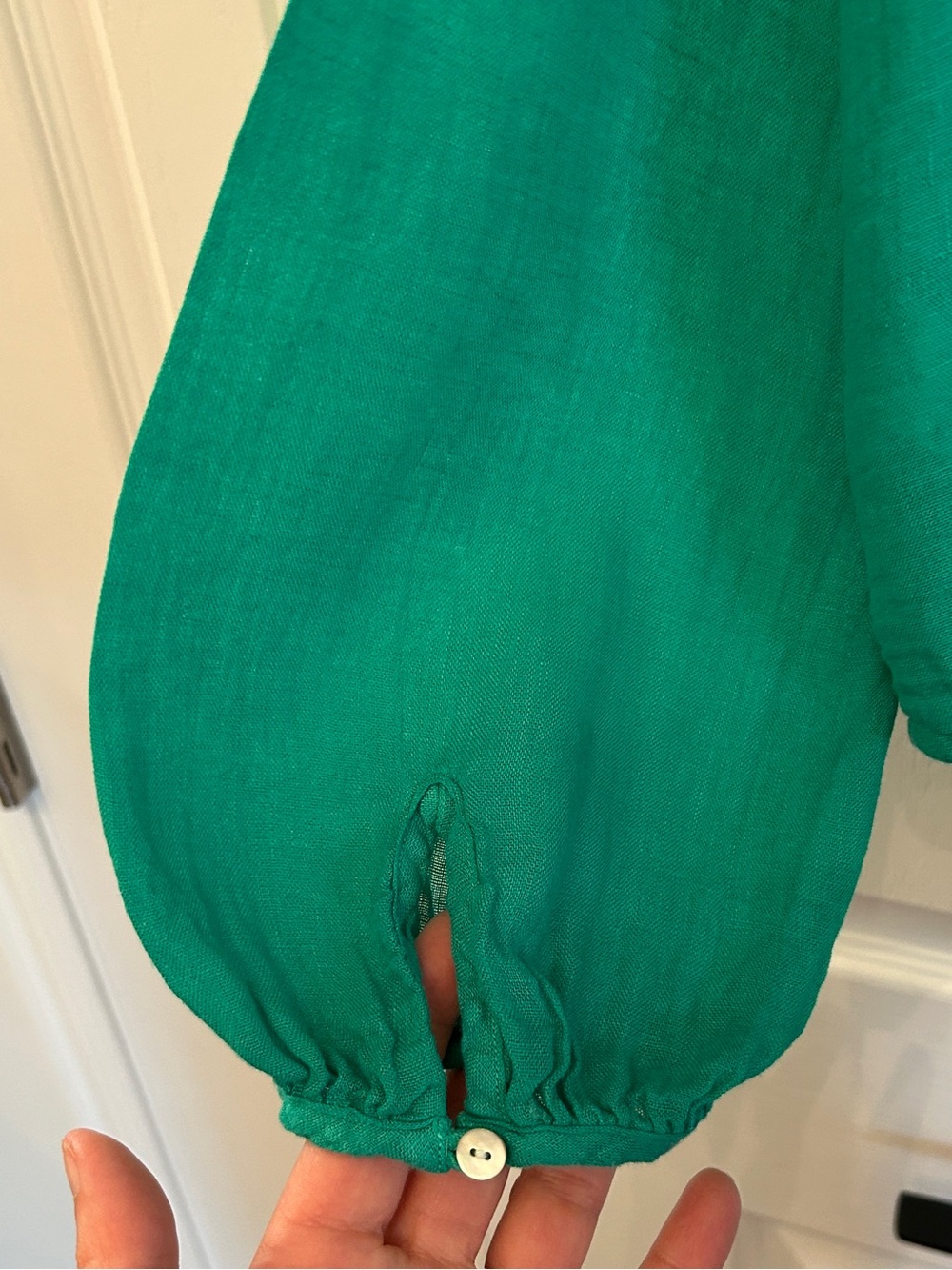 Bella Dahl 100% Linen Kelly Green Blouse Size M - Picture 4 of 7